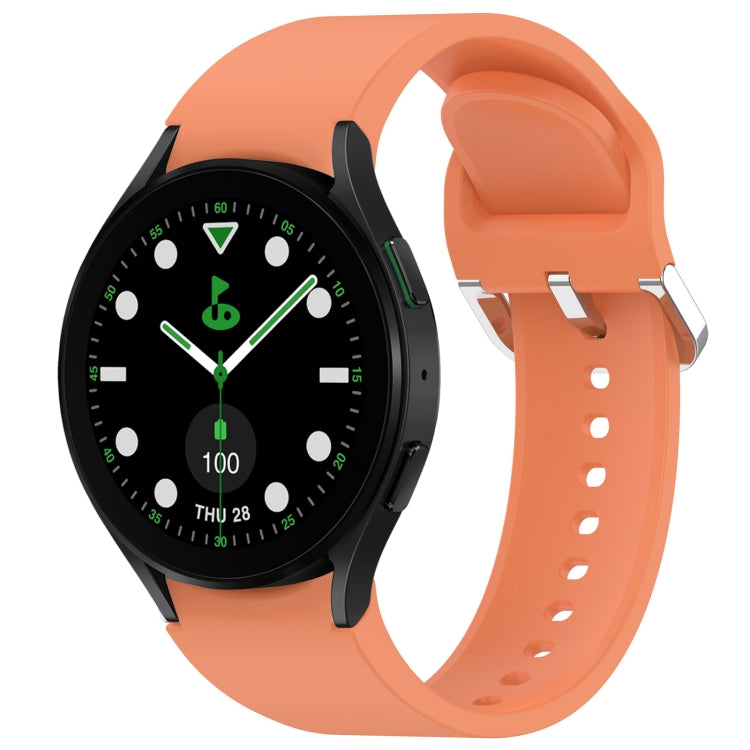 For Samsung Galaxy watch 5 Golf Edition Solid Color Silver Buckle Quick Release Silicone Watch Band(Orange) - free shipping - PMC TechLife - Order now!