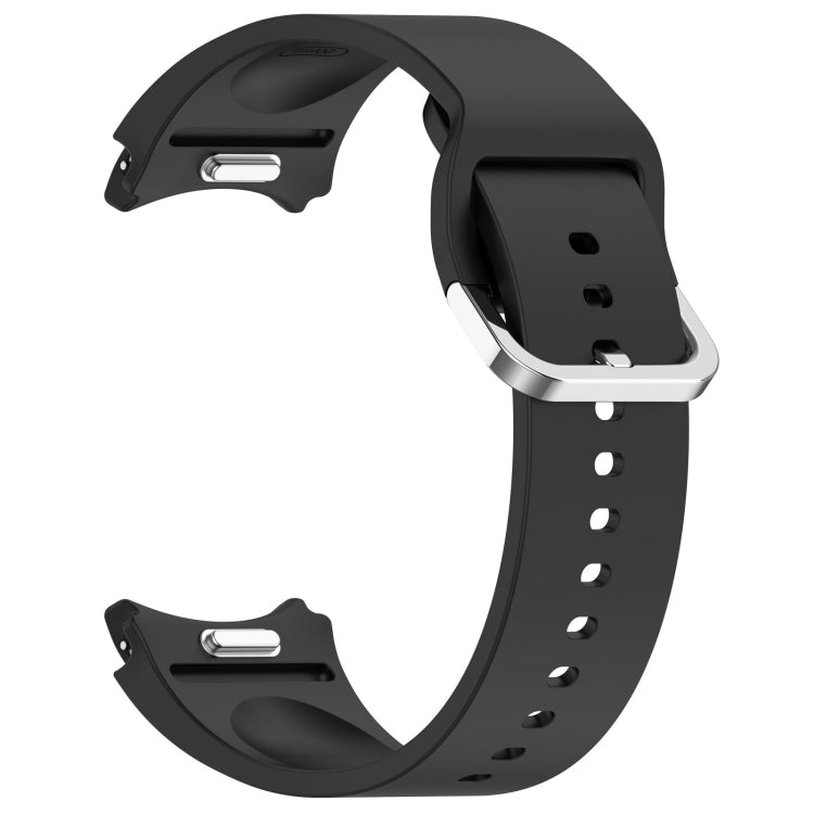For Samsung Galaxy watch 5 Golf Edition Solid Color Silver Buckle Quick Release Silicone Watch Band(Black) - free shipping - PMC TechLife - Order now!