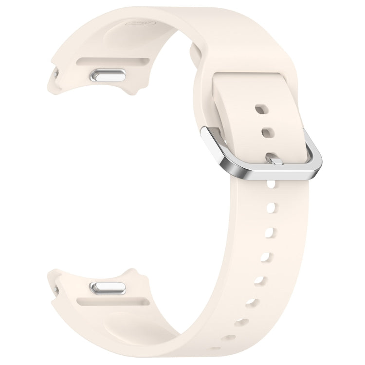 For Samsung Galaxy watch 5 Golf Edition Solid Color Silver Buckle Quick Release Silicone Watch Band(Starlight) - free shipping - PMC TechLife - Order now!