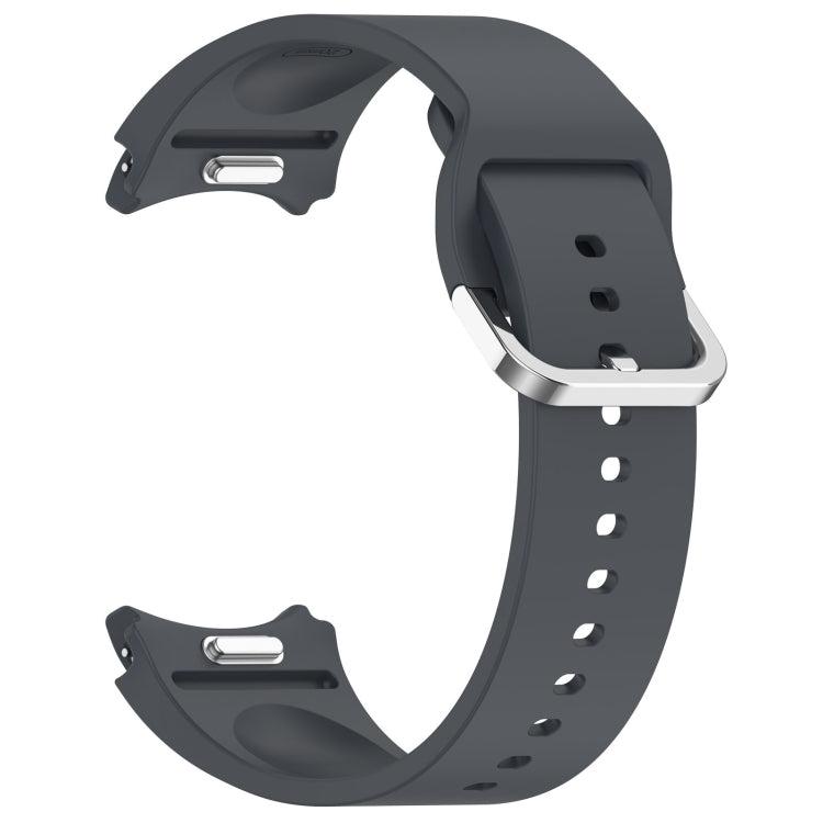 For Samsung Galaxy Watch 5  44mm Solid Color Silver Buckle Quick Release Silicone Watch Band(Grey) - free shipping - PMC TechLife - Order now!