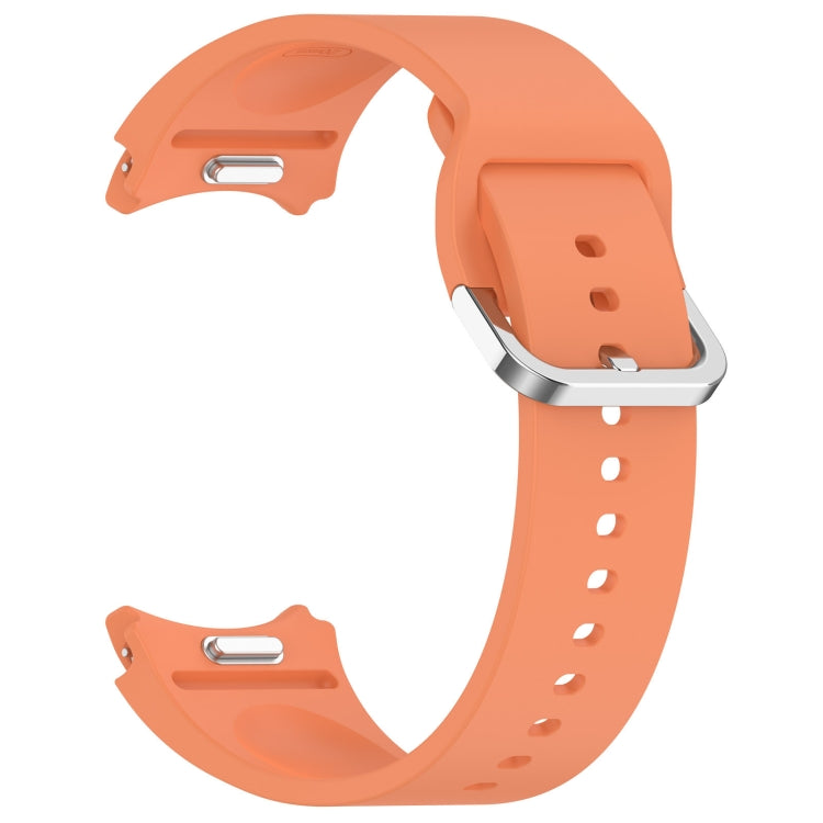 For Samsung Galaxy Watch 5  40mm Solid Color Silver Buckle Quick Release Silicone Watch Band(Orange) - free shipping - PMC TechLife - Order now!
