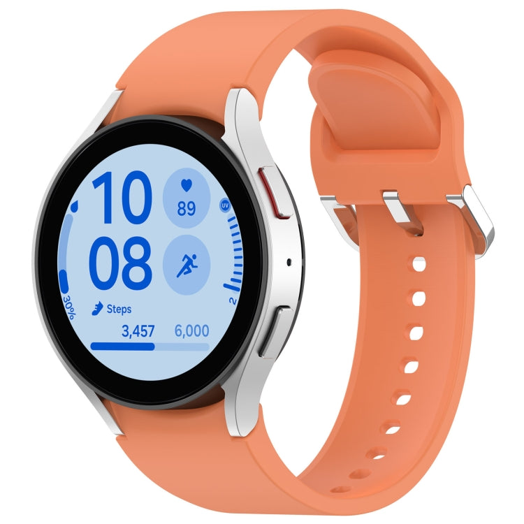 For Samsung Galaxy Watch 7 44mm Solid Color Silver Buckle Quick Release Silicone Watch Band(Orange) - free shipping - PMC TechLife - Order now!
