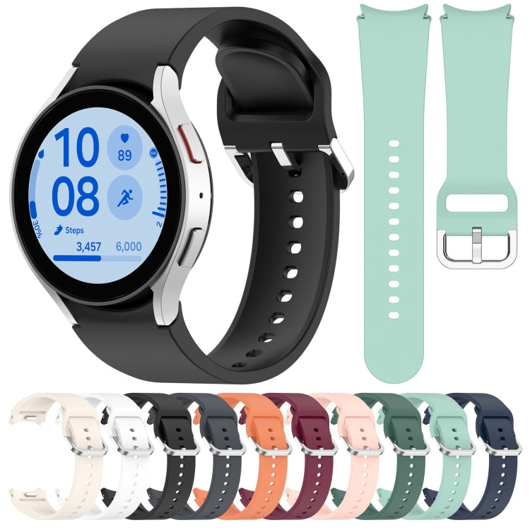 For Samsung Galaxy Watch FE 40mm Solid Color Silver Buckle Quick Release Silicone Watch Band(White) - free shipping - PMC TechLife - Order now!