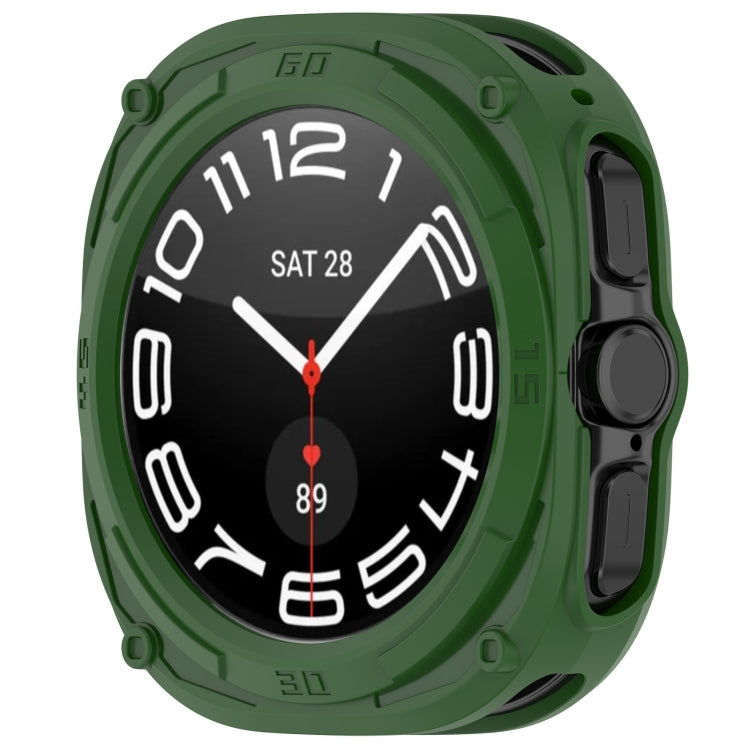 For Samsung Galaxy Watch Ultra 47mm Armored TPU Watch Protective Case(Green) - Watch Cases by PMC Jewellery | Online Shopping South Africa | PMC Jewellery | Buy Now Pay Later Mobicred