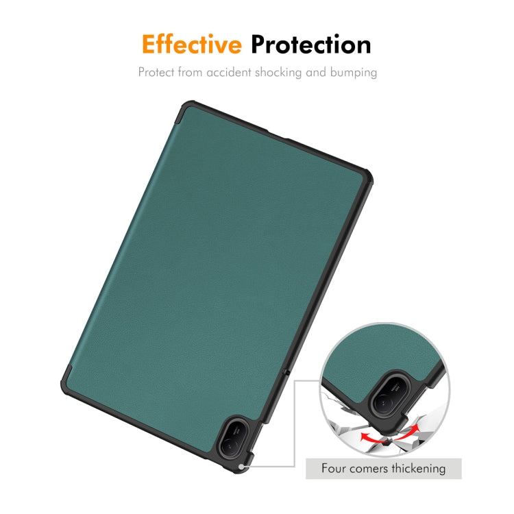 For Huawei MatePad SE 11 2024 ENKAY Tri-fold Custer Texture Platic Leather Tablet Case(Black) - free shipping - PMC Jewellery - Order now!