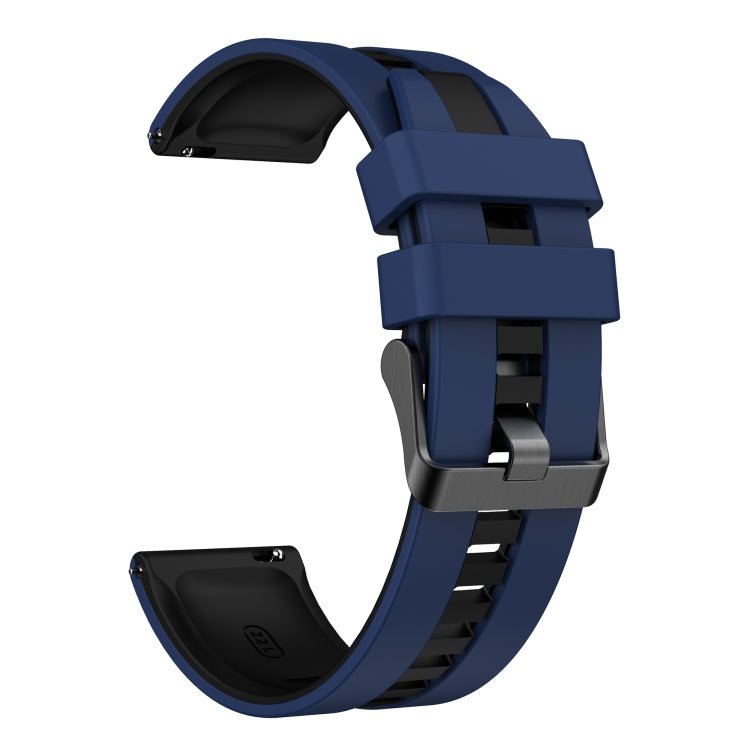 For Amazfit Active 20mm Two-Color Sports Silicone Watch Band(Blue+Black) - free shipping - PMC TechLife - Order now!