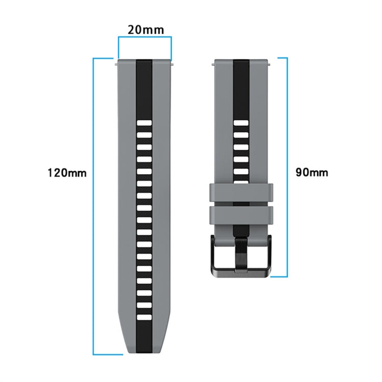 For Amazfit Active 20mm Two-Color Sports Silicone Watch Band(Red+Black) - free shipping - PMC TechLife - Order now!