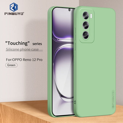 For OPPO Reno12 Pro Global PINWUYO Sense Series Liquid Silicone TPU Phone Case(Green) - Reno12 Pro Cases by PINWUYO | Online Shopping South Africa | PMC Jewellery | Buy Now Pay Later Mobicred