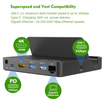 WAVLINK UHP3D01G Gigabit Ethernet USB 3.0 Multi-Function HUB 4K HD Docking Station(EU Plug) - USB 3.0 HUB by WAVLINK | Online Shopping South Africa | PMC Jewellery | Buy Now Pay Later Mobicred