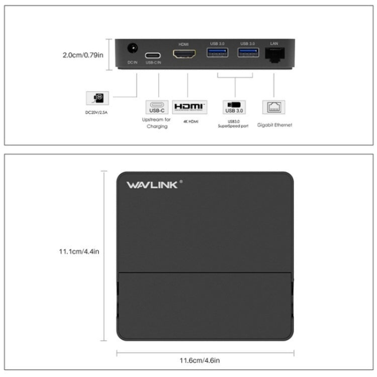 WAVLINK UHP3D01G Gigabit Ethernet USB 3.0 Multi-Function HUB 4K HD Docking Station(AU Plug) - free shipping - PMC Jewellery - Order now!