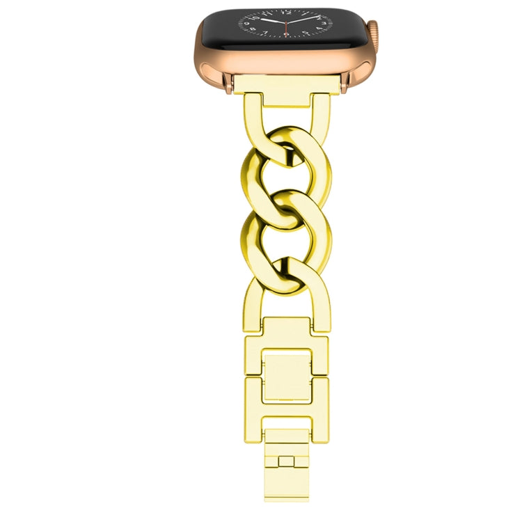 For Apple Watch Series 9 41mm Quick-Release Metal Chain Watch Band(Gold) - free shipping - PMC TechLife - Order now!
