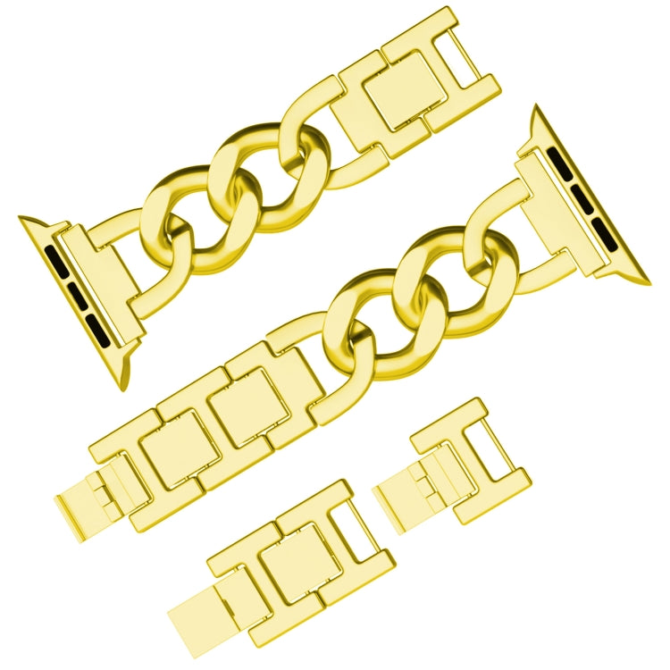 For Apple Watch Series 9 41mm Quick-Release Metal Chain Watch Band(Gold) - free shipping - PMC TechLife - Order now!