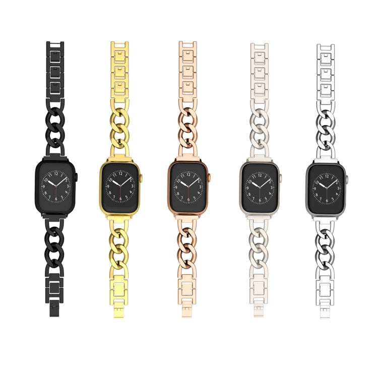For Apple Watch SE 2022 44mm Quick-Release Metal Chain Watch Band(Gold) - free shipping - PMC TechLife - Order now!