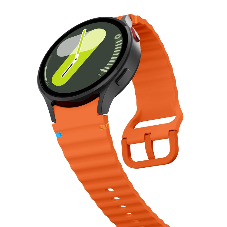 For Samsung Galaxy Watch 7 40 / 44mm Wave Pattern Stitched Silicone Watch Band(Orange) - free shipping - PMC TechLife - Order now!
