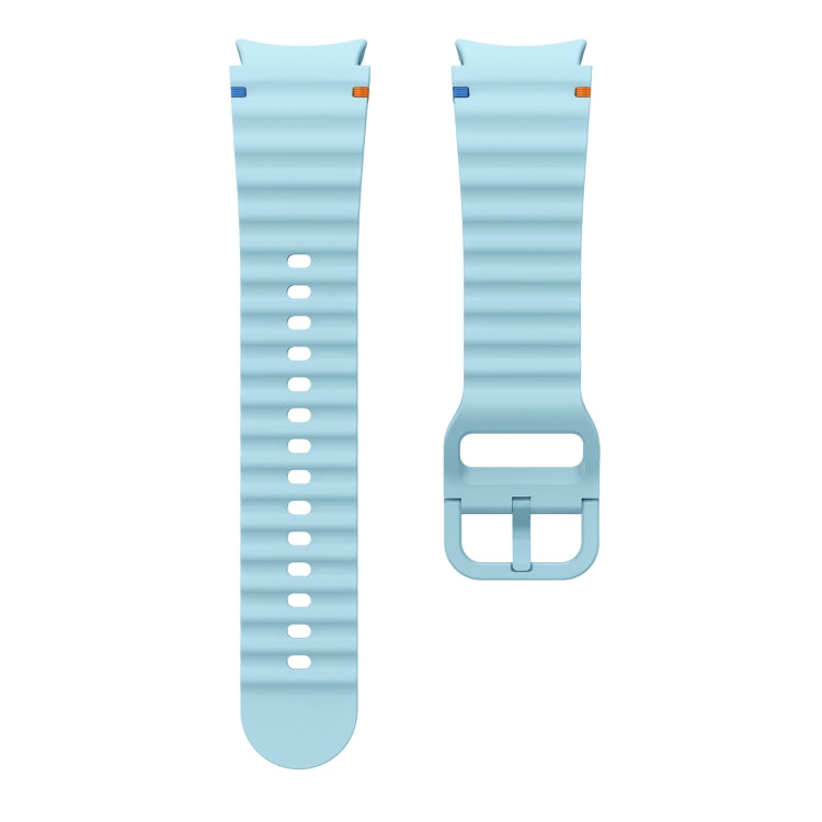 For Samsung Galaxy Watch 6 Classic Wave Pattern Stitched Silicone Watch Band(Light Blue) - free shipping - PMC TechLife - Order now!