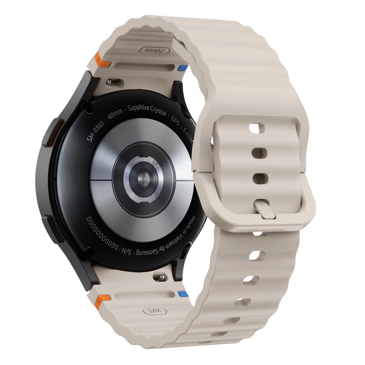 For Samsung Galaxy Watch 6 40 / 44mm Wave Pattern Stitched Silicone Watch Band(Starlight) - free shipping - PMC TechLife - Order now!