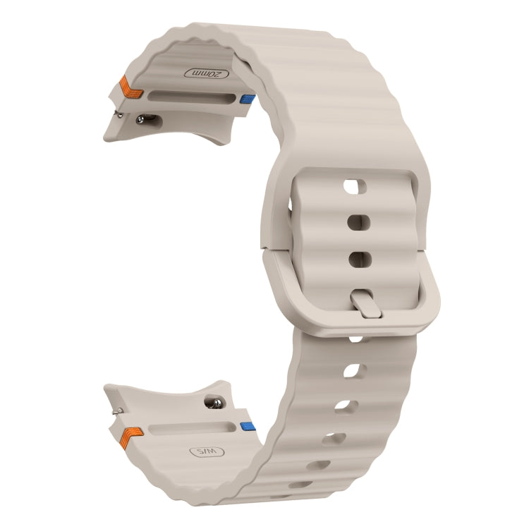 For Samsung Galaxy Watch 6 40 / 44mm Wave Pattern Stitched Silicone Watch Band(Starlight) - free shipping - PMC TechLife - Order now!