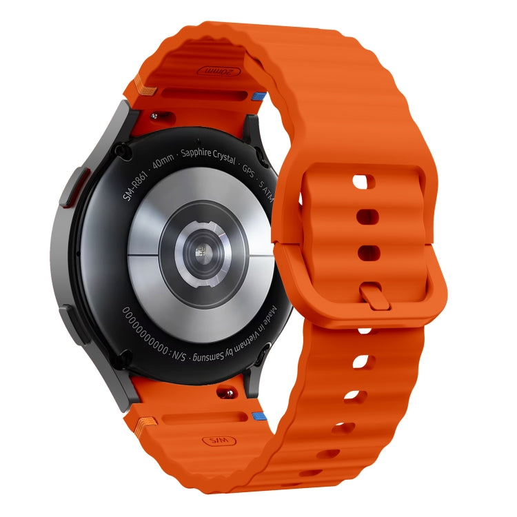 For Samsung Galaxy Watch 6 40 / 44mm Wave Pattern Stitched Silicone Watch Band(Orange) - free shipping - PMC TechLife - Order now!