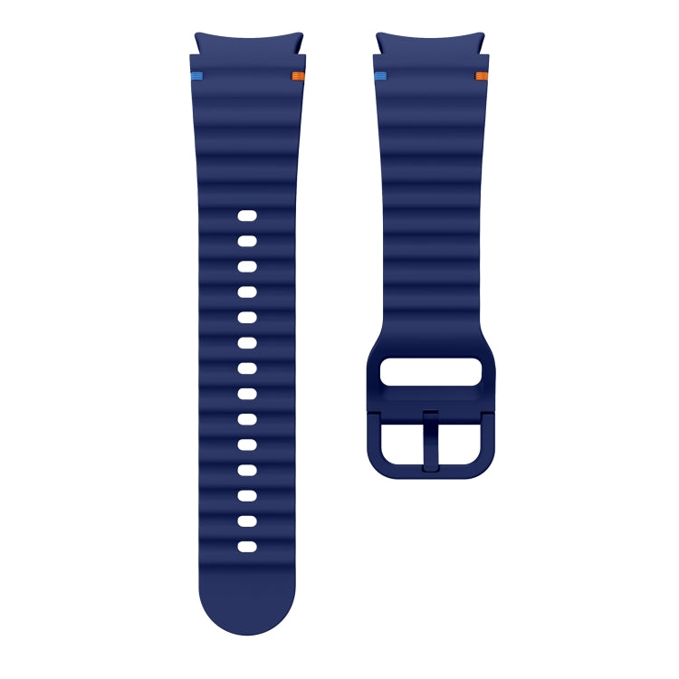 For Samsung Galaxy Watch 4 40 / 44mm Wave Pattern Stitched Silicone Watch Band(Dark Blue) - free shipping - PMC TechLife - Order now!