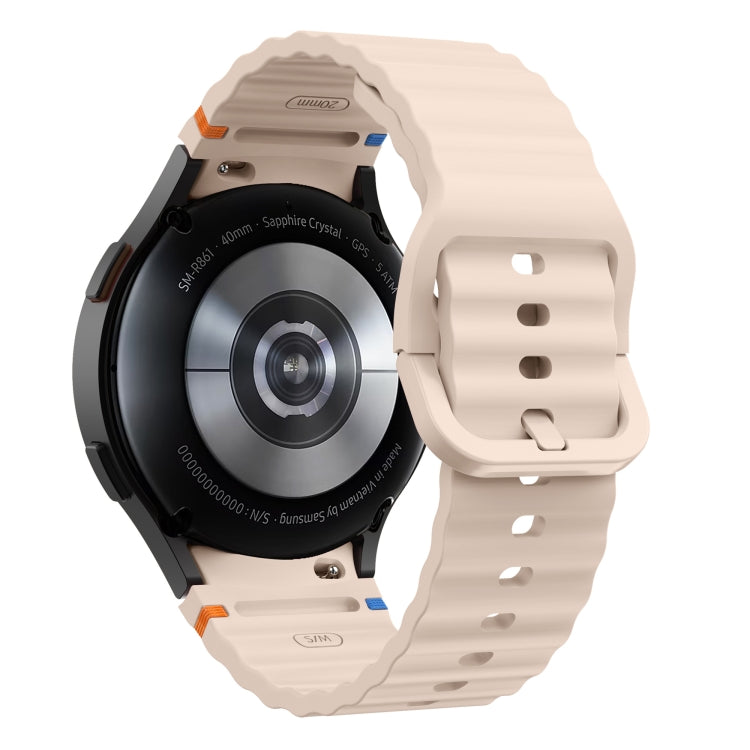 For Samsung Galaxy Watch 4 40 / 44mm Wave Pattern Stitched Silicone Watch Band(Pink) - free shipping - PMC TechLife - Order now!