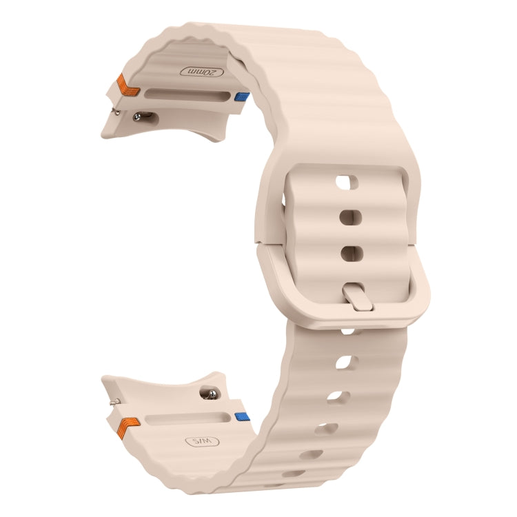 For Samsung Galaxy Watch 4 40 / 44mm Wave Pattern Stitched Silicone Watch Band(Pink) - free shipping - PMC TechLife - Order now!