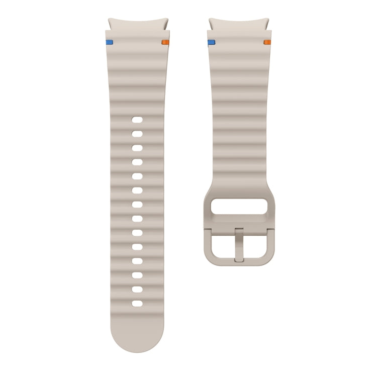 For Samsung Galaxy Watch 4 Classic 42 / 46mm Wave Pattern Stitched Silicone Watch Band(Starlight) - free shipping - PMC TechLife - Order now!