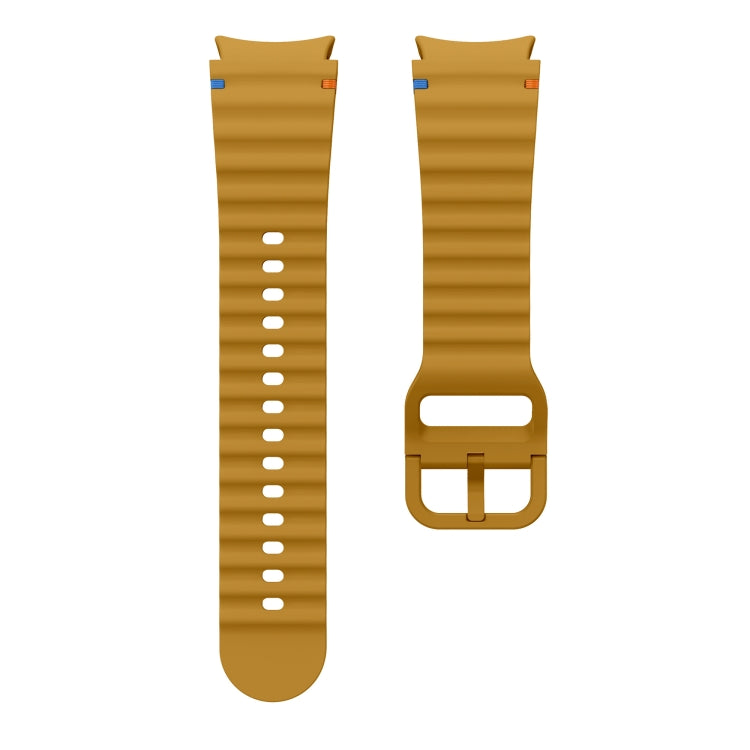 For Samsung Galaxy Watch3 41mm Wave Pattern Stitched Silicone Watch Band(Yellow) - free shipping - PMC TechLife - Order now!