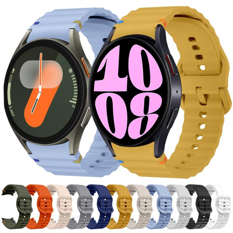 For Samsung Galaxy Watch 7 40 / 44mm Wave Pattern Stitched Silicone Watch Band(Black) - free shipping - PMC TechLife - Order now!
