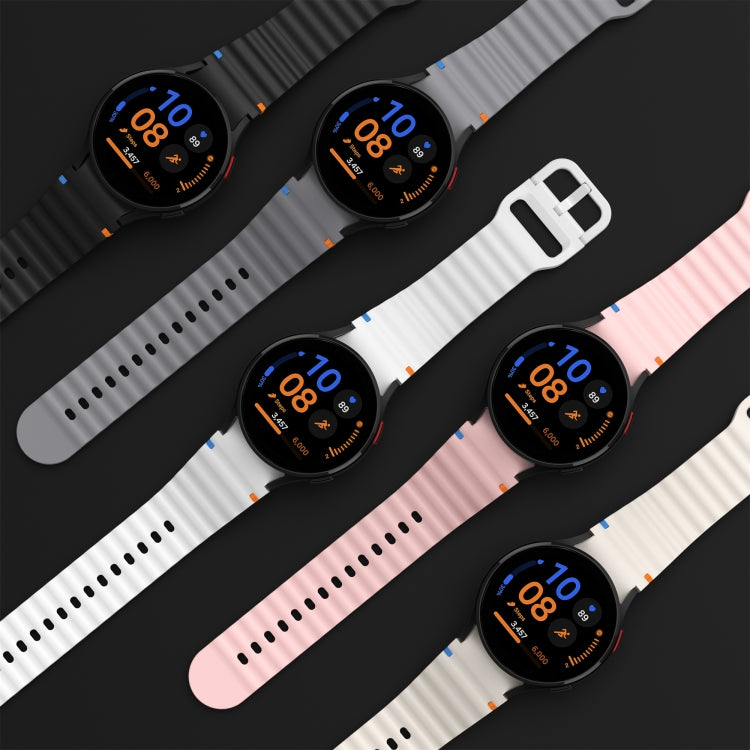 For Samsung Galaxy Watch 4 40 / 44mm Wave Pattern Stitched Silicone Watch Band(Dark Blue) - free shipping - PMC TechLife - Order now!