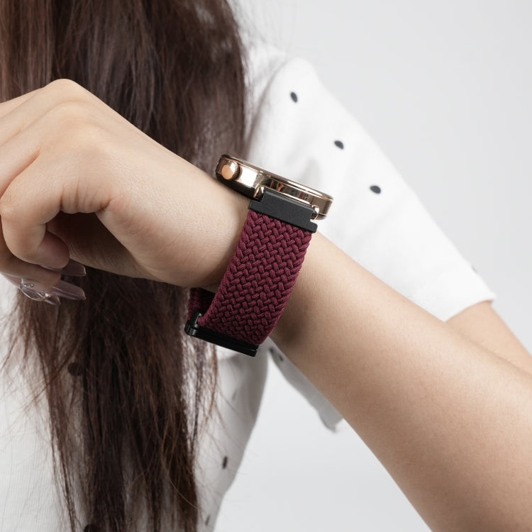 For Ticwatch Pro 3 Ultra 22mm Magnetic Buckle Braided Watch Band(Wine Red) - Watch Bands by PMC Jewellery | Online Shopping South Africa | PMC Jewellery | Buy Now Pay Later Mobicred