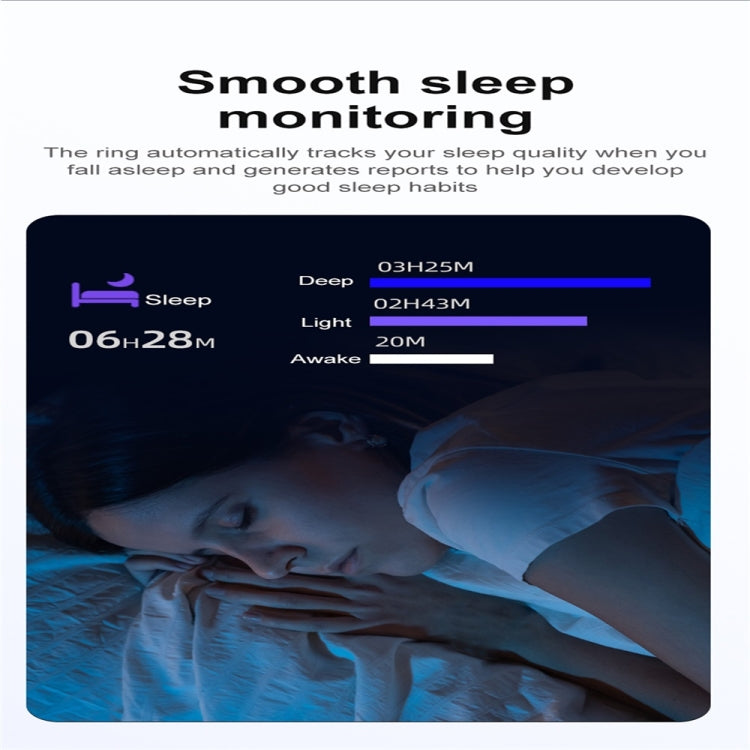 R03 SIZE 12 Smart Ring, Support Heart Rate / Blood Oxygen / Sleep / Multiple Sports Modes(Black) - Smart Rings / Smart Telephones by PMC TechLife | Online Shopping South Africa | PMC TechLife | Buy Now Pay Later Mobicred