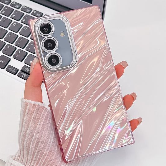 For Samsung Galaxy S25+ 5G Plating Glitter Texture TPU Phone Case with Lens Film(Pink Water Ripples) - Galaxy S25+ 5G Cases by PMC Jewellery | Online Shopping South Africa | PMC Jewellery | Buy Now Pay Later Mobicred