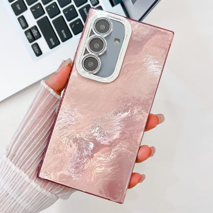 For Samsung Galaxy S25+ 5G Plating Glitter Texture TPU Phone Case with Lens Film(Pink Tinfoil Texture) - Galaxy S25+ 5G Cases by PMC Jewellery | Online Shopping South Africa | PMC Jewellery | Buy Now Pay Later Mobicred