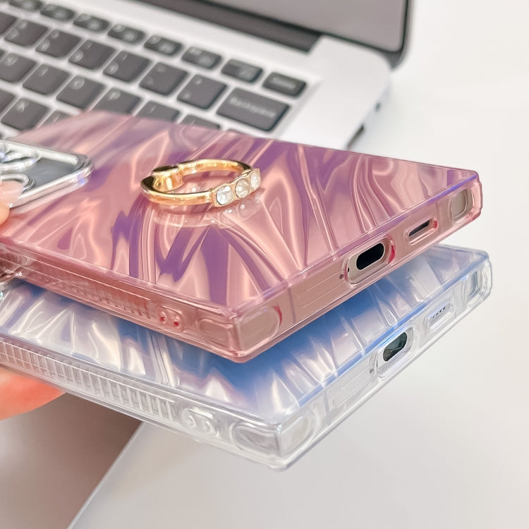 For Samsung Galaxy S25+ 5G Plating Glitter Texture Ring Holder TPU Phone Case with Lens Film(White Tinfoil Texture) - Galaxy S25+ 5G Cases by PMC Jewellery | Online Shopping South Africa | PMC Jewellery | Buy Now Pay Later Mobicred