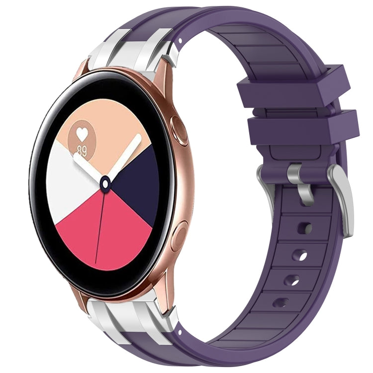 For Samsung Galaxy Watch Active 20mm Quick Release Silver Buckle Royal Silicone Watch Band(Purple) - free shipping - PMC TechLife - Order now!
