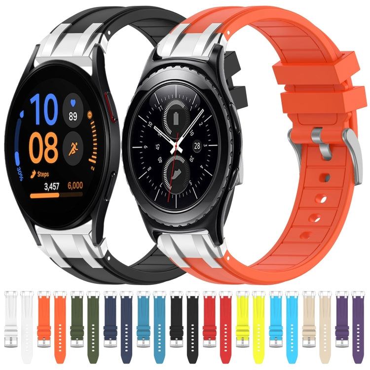For Samsung Gear S2 Classic 20mm Quick Release Silver Buckle Royal Silicone Watch Band(Black) - free shipping - PMC TechLife - Order now!