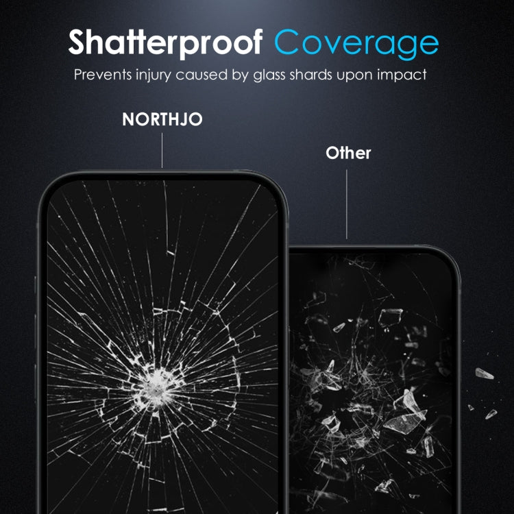 For iPhone 16 Plus NORTHJO Matte Silkscreen Anti-Fingerprint Tempered Glass Film - free shipping - PMC TechLife - Order now!