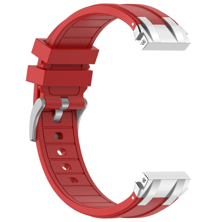 For Amazfit Bip U 20mm Quick Release Silver Buckle Royal Silicone Watch Band(Red) - free shipping - PMC TechLife - Order now!