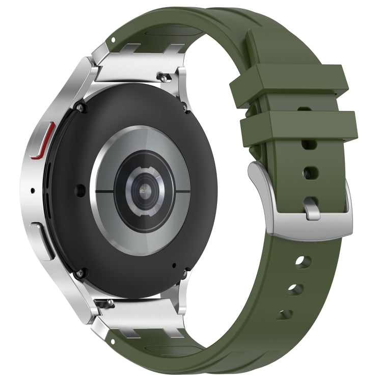 For Amazfit Active 20mm Quick Release Silver Buckle Royal Silicone Watch Band(Olive Green) - free shipping - PMC TechLife - Order now!