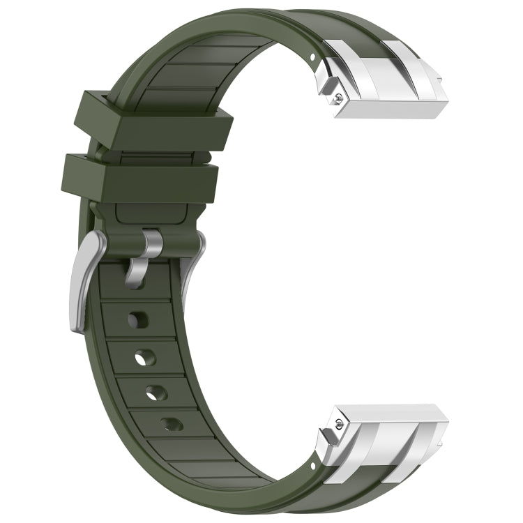 For Amazfit Active 20mm Quick Release Silver Buckle Royal Silicone Watch Band(Olive Green) - free shipping - PMC TechLife - Order now!