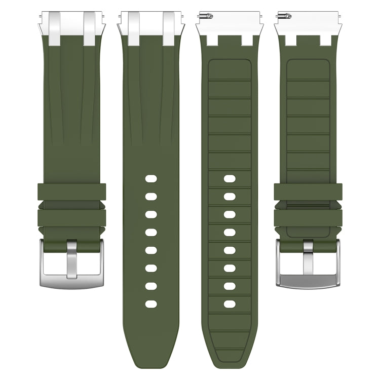 For Amazfit Active 20mm Quick Release Silver Buckle Royal Silicone Watch Band(Olive Green) - free shipping - PMC TechLife - Order now!