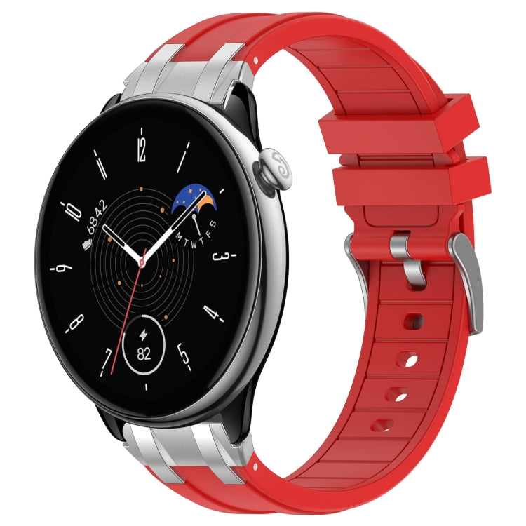 For Amazfit GTR Mini 20mm Quick Release Silver Buckle Royal Silicone Watch Band(Red) - free shipping - PMC TechLife - Order now!