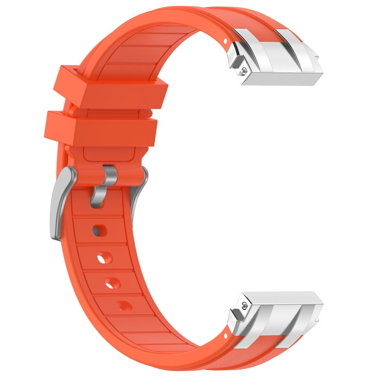 For Amazfit GTS4 Mini 20mm Quick Release Silver Buckle Royal Silicone Watch Band(Orange) - free shipping - PMC TechLife - Order now!