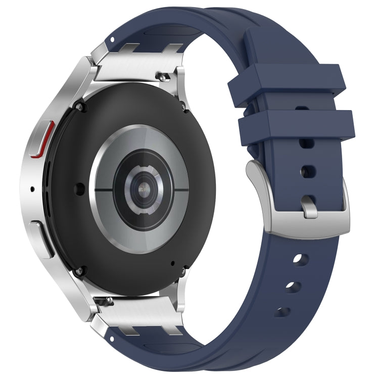 For Amazfit Pop Pro 20mm Quick Release Silver Buckle Royal Silicone Watch Band(Navy Blue) - free shipping - PMC TechLife - Order now!