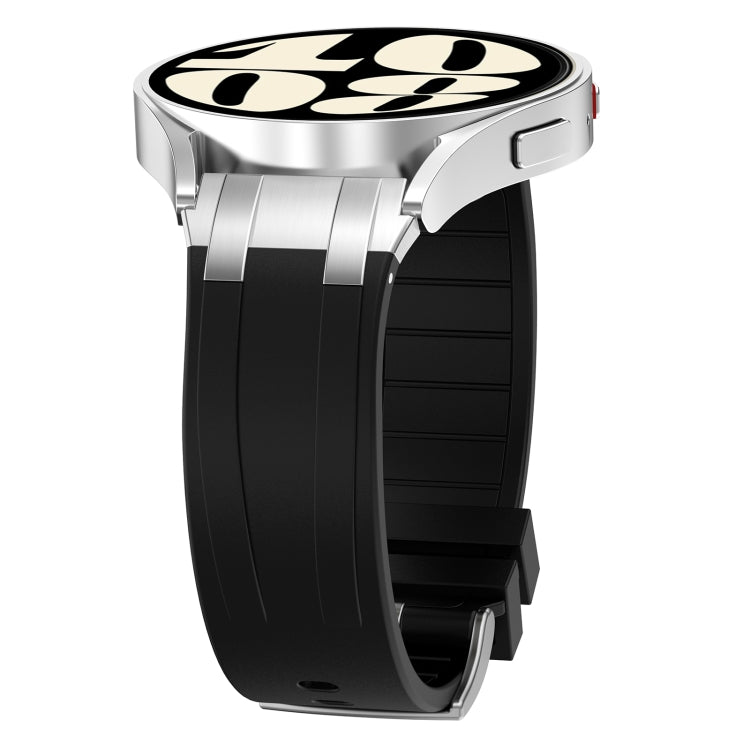 For Amazfit Pop Pro 20mm Quick Release Silver Buckle Royal Silicone Watch Band(Black) - free shipping - PMC TechLife - Order now!