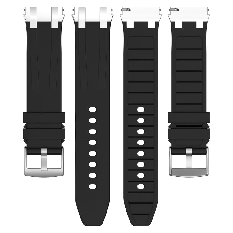 For Amazfit Pop Pro 20mm Quick Release Silver Buckle Royal Silicone Watch Band(Black) - free shipping - PMC TechLife - Order now!