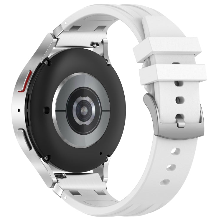 For Amazfit Pop 20mm Quick Release Silver Buckle Royal Silicone Watch Band(White) - free shipping - PMC TechLife - Order now!