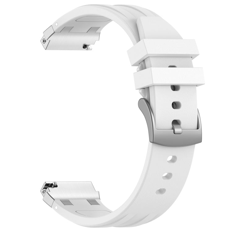 For Amazfit Pop 20mm Quick Release Silver Buckle Royal Silicone Watch Band(White) - free shipping - PMC TechLife - Order now!