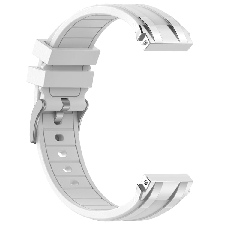 For Amazfit Pop 20mm Quick Release Silver Buckle Royal Silicone Watch Band(White) - free shipping - PMC TechLife - Order now!