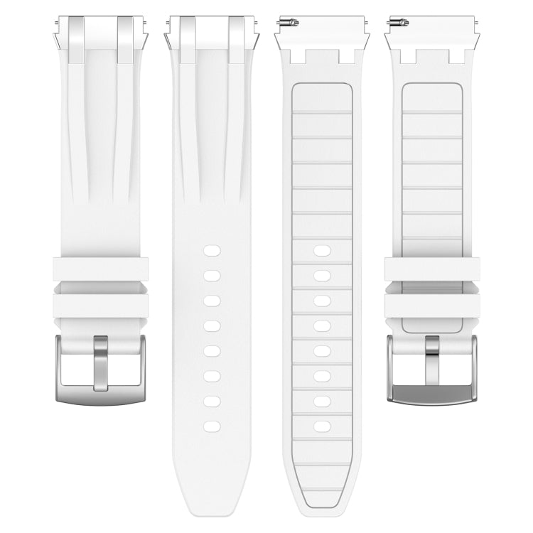 For Amazfit Pop 20mm Quick Release Silver Buckle Royal Silicone Watch Band(White) - free shipping - PMC TechLife - Order now!
